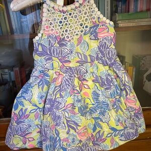 Lilly Pulitzer Floral Sleeveless Dress with Eyelet Detail